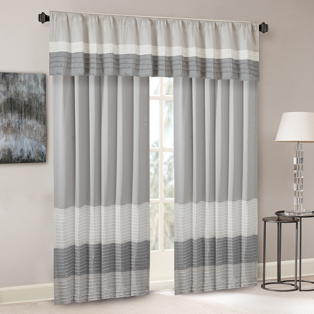 Madison Park Amherst Polyoni Pintuck Window Valance | eBay