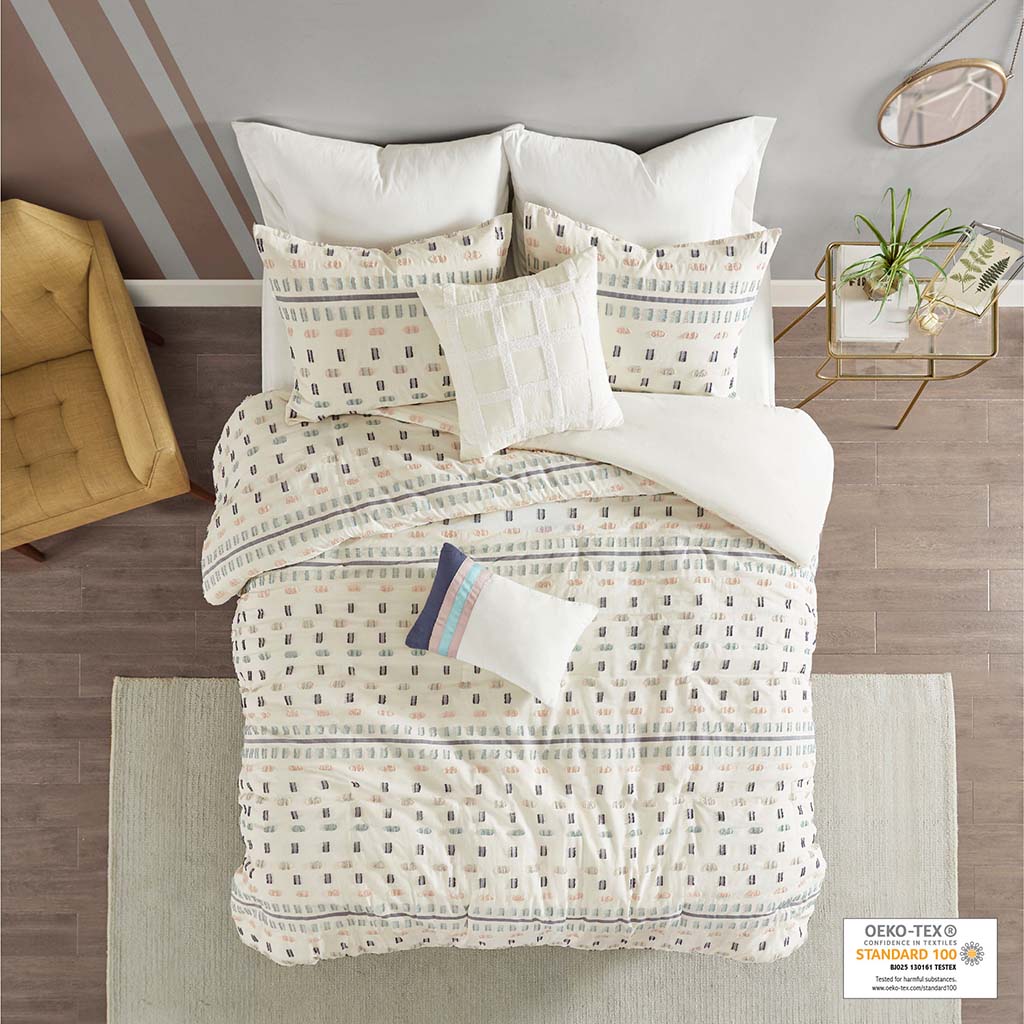 urban habitat aidan cotton jacquard duvet cover set