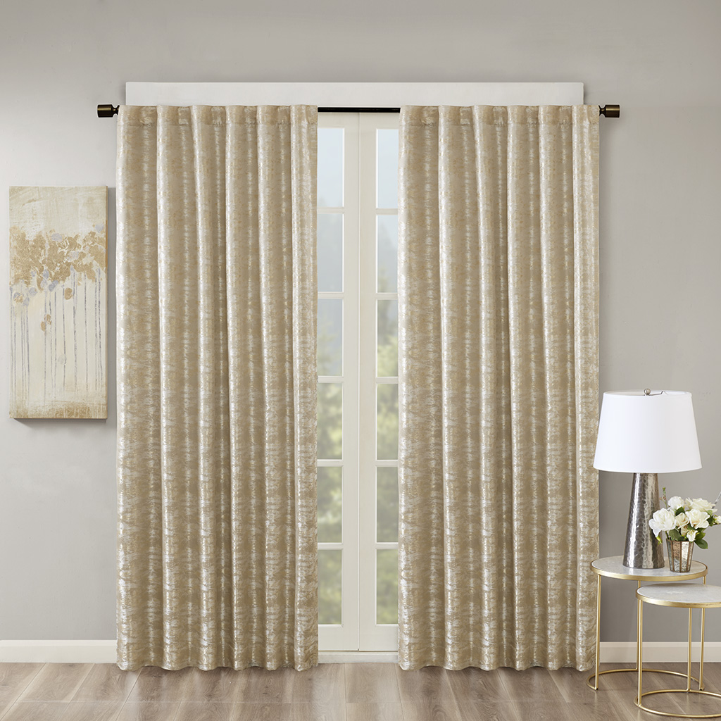 Fashion Jacquard Dual Face Lined Total Blackout Rod Pocket/Back Tab Window Panel - Picture 2 of 25