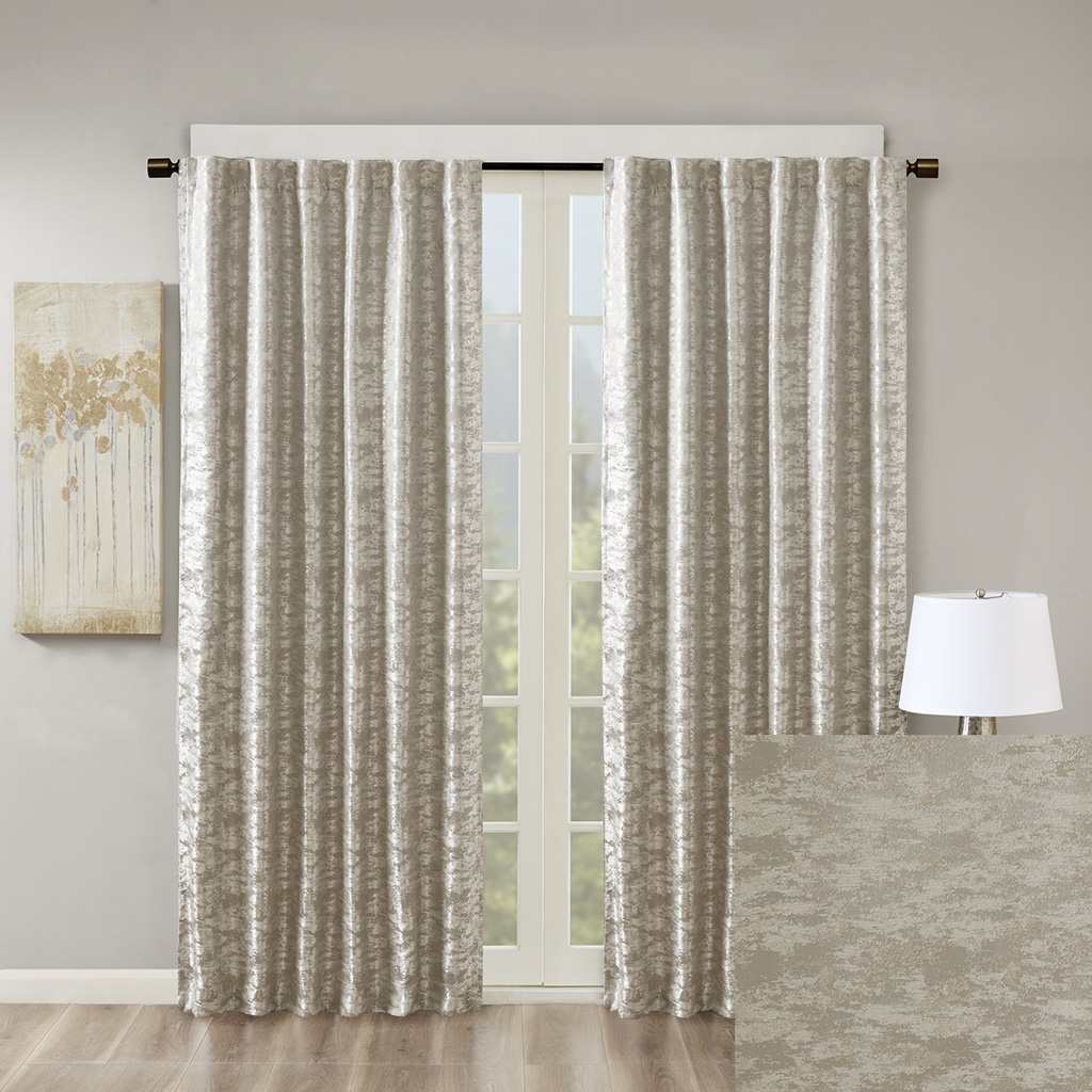 Fashion Jacquard Dual Face Lined Total Blackout Rod Pocket/Back Tab Window Panel - Picture 23 of 25