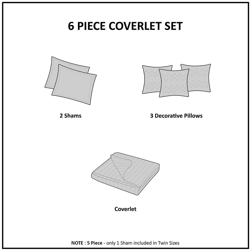Juego de edredón reversible Madison Park Tánger de 6 piezas con almohadas - Imagen 16 de 25