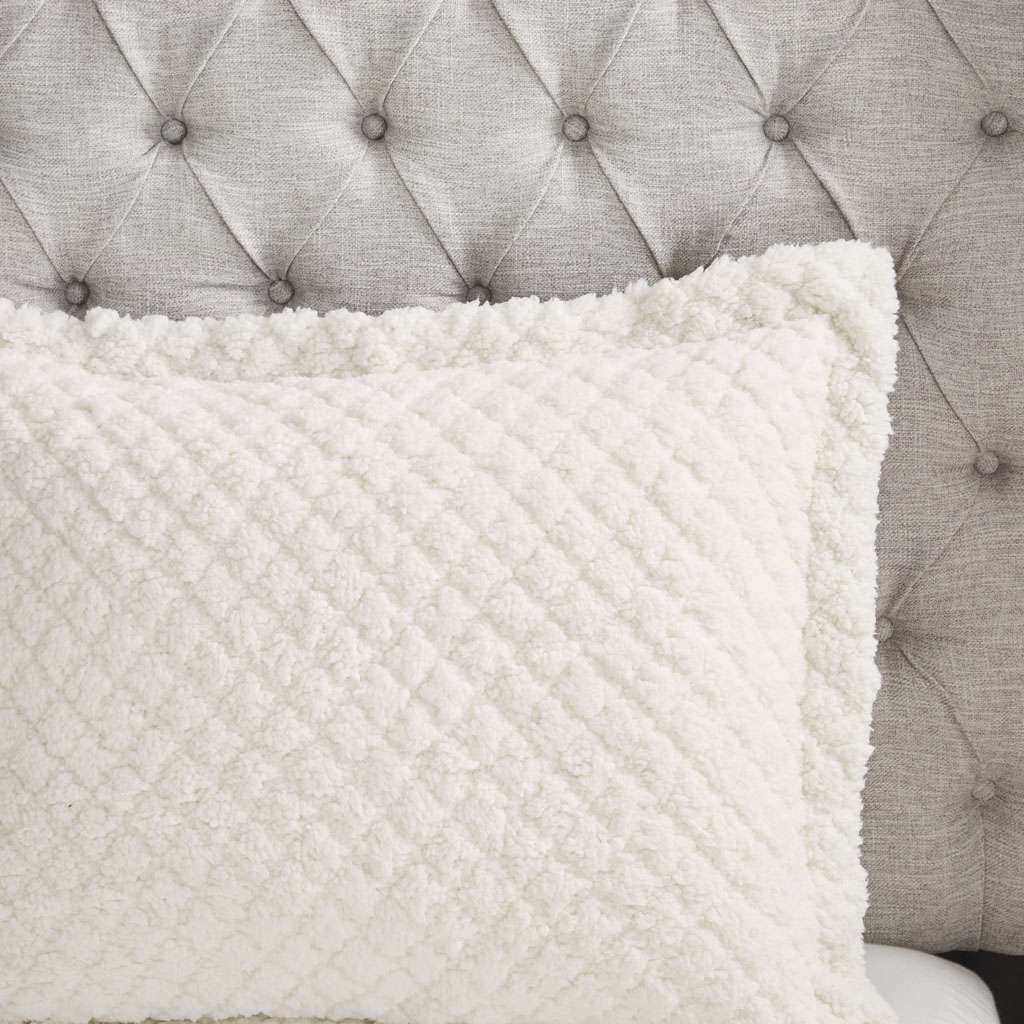 Details about   Madison Park Adler Reversible Comforter Sherpa to Faux Mink Quilted Design Moder 