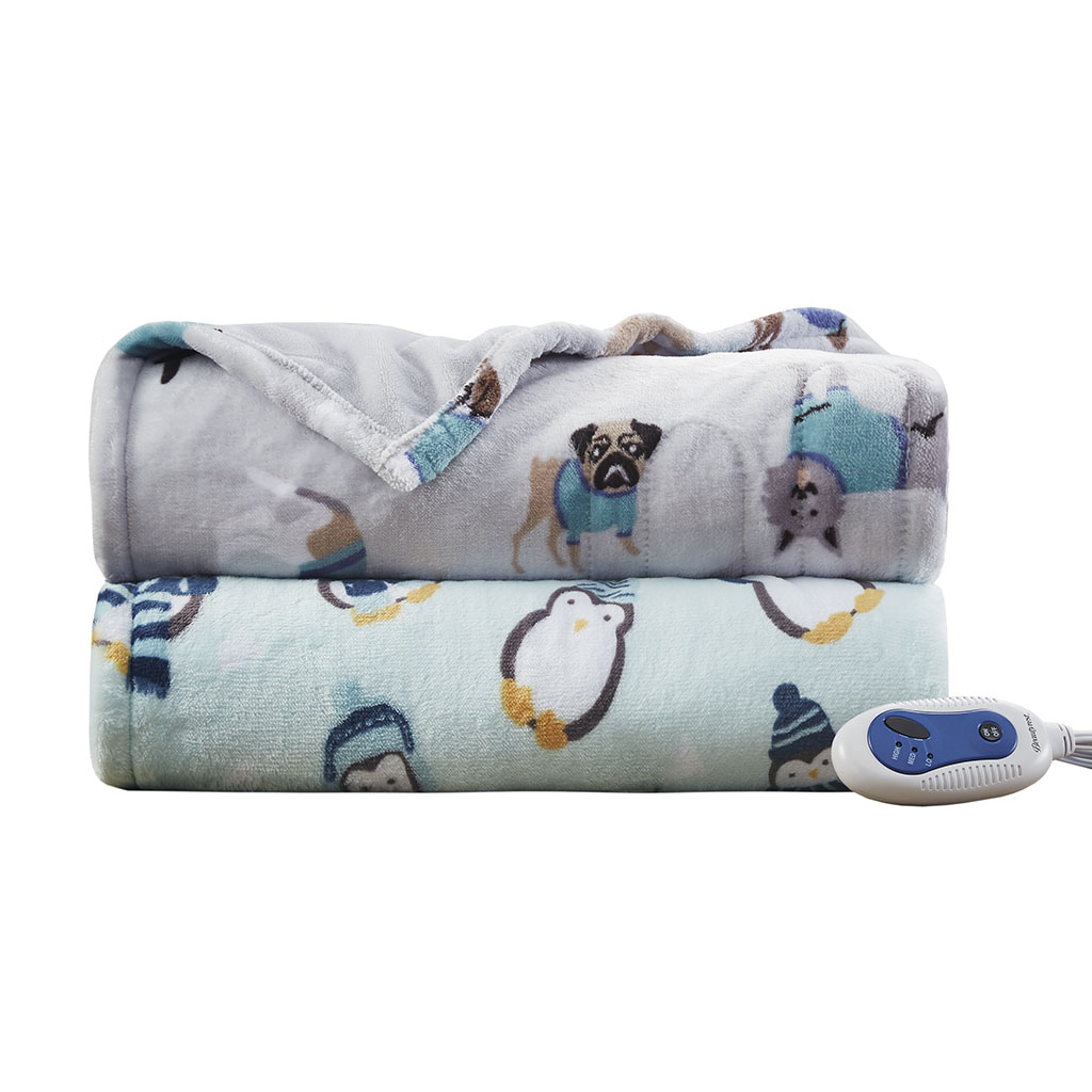 Beautyrest Oversized Plush Printed Heated Throw