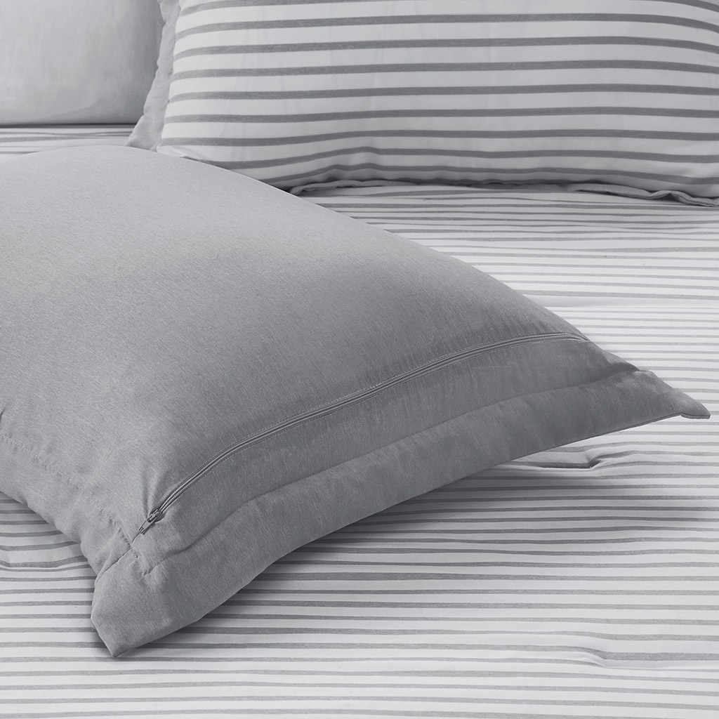 madison park essentials hayden reversible stripe duvet cover set