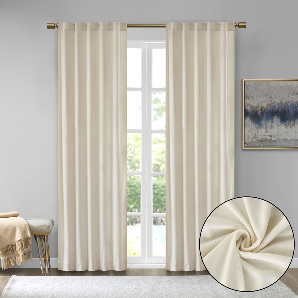 510 Design Colt Room Darkening Poly Velvet Rod Pocket/Back Tab Curtain Panel - Picture 36 of 53
