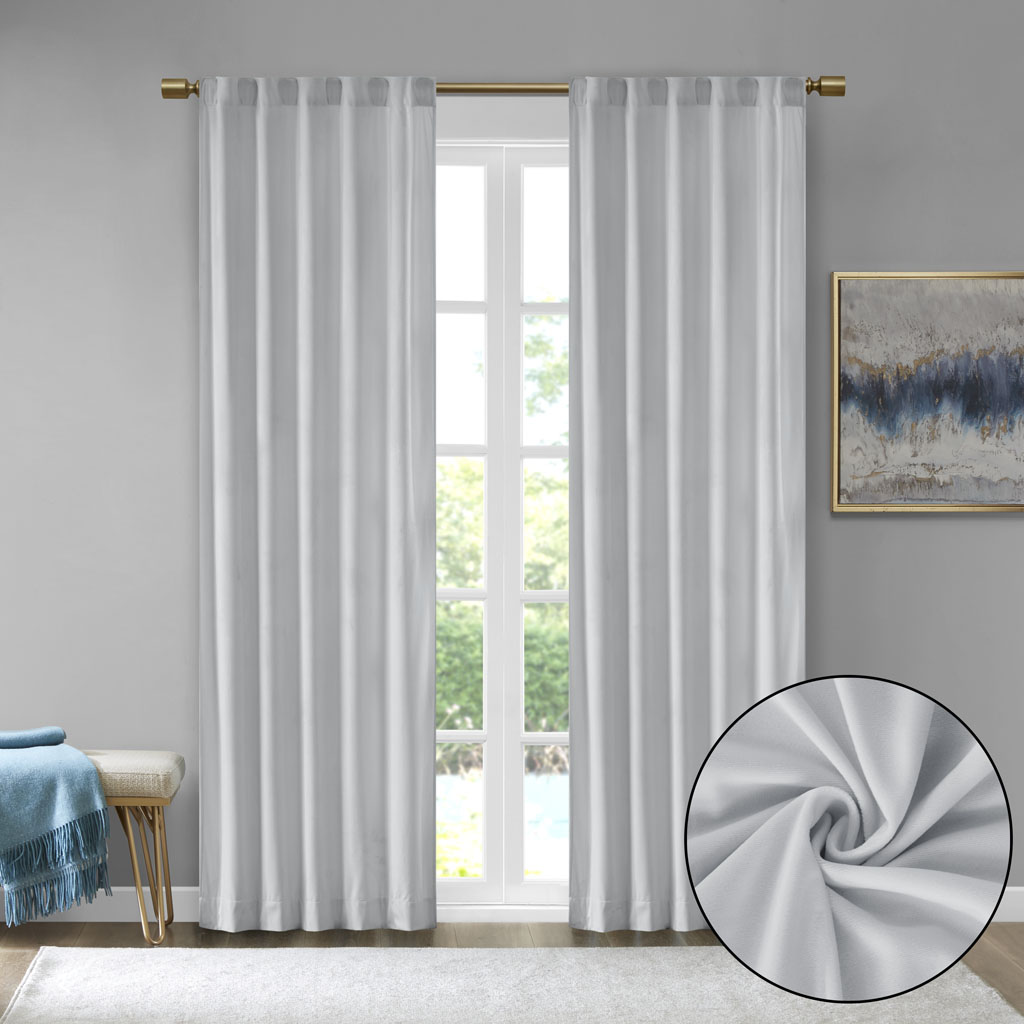 510 Design Colt Room Darkening Poly Velvet Rod Pocket/Back Tab Curtain Panel - Picture 17 of 53
