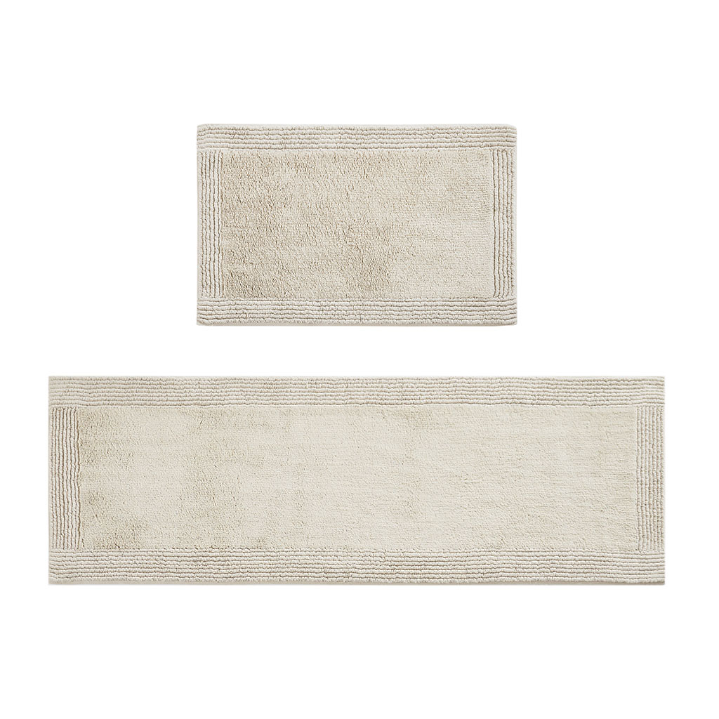 MADISON PARK SIGNATURE Splendor Reversible 100% Cotton Tufted Bathroom  Rug-3000 GSM Hotel Quality Luxurious Plush High Pile Bath Mat Absorbent,  Quick