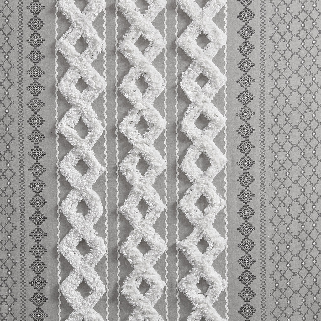 INK+IVY 100% Cotton Printed Curtain Panel with Chenille Stripe Lining Home Decor - Picture 5 of 34