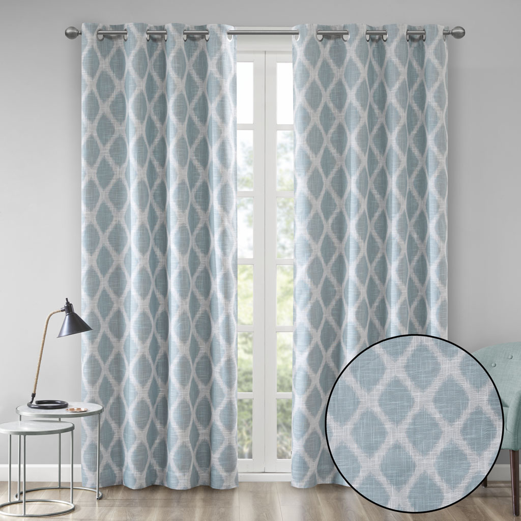 SunSmart Blakesly Printed Ikat Blackout Curtain Panel 50x84 50x95 - Picture 17 of 36
