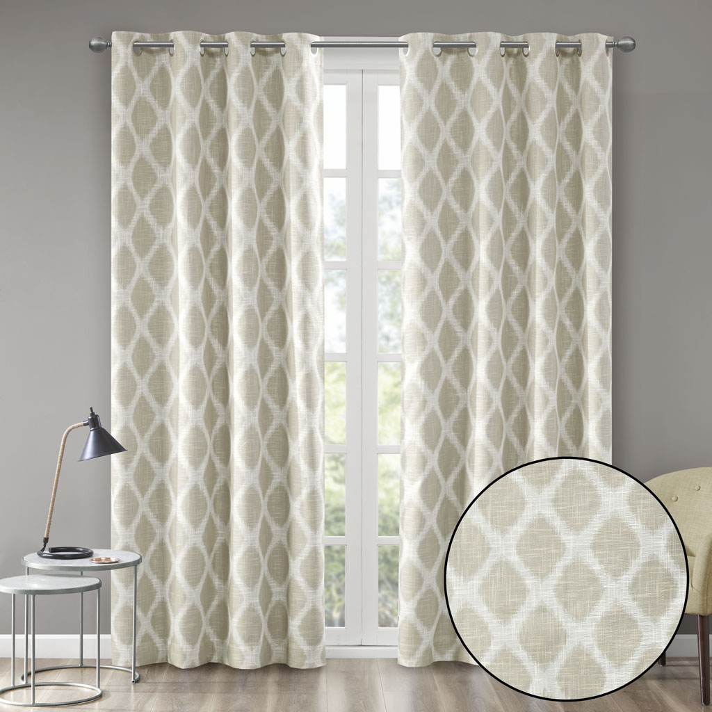SunSmart Blakesly Printed Ikat Blackout Curtain Panel 50x84 50x95 - Picture 28 of 36