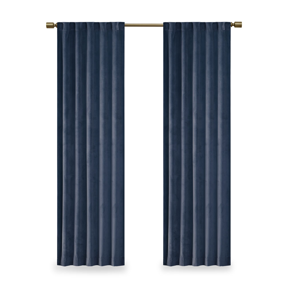 510 Design Colt Room Darkening Poly Velvet Rod Pocket/Back Tab Curtain Panel - Picture 25 of 53