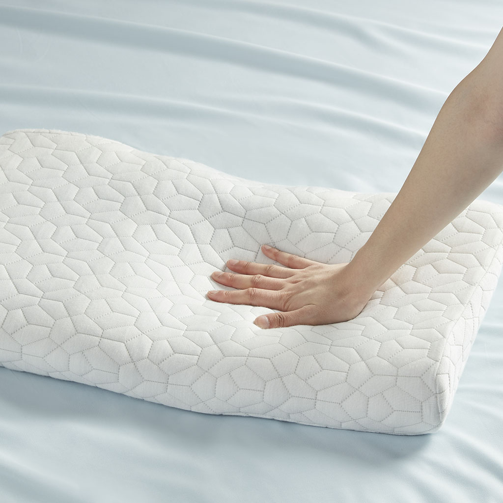 Flexapedic by Sleep Philosophy Gel Memory Foam Pillow with Cooling Cover - White