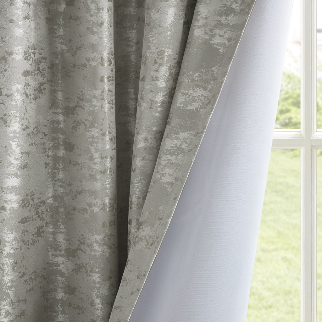 Fashion Jacquard Dual Face Lined Total Blackout Rod Pocket/Back Tab Window Panel - Picture 19 of 25