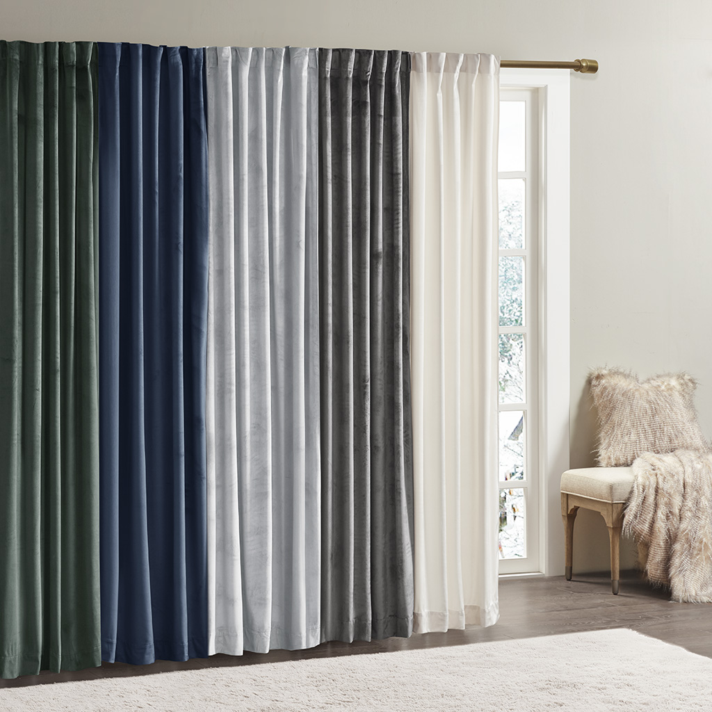 510 Design Colt Room Darkening Poly Velvet Rod Pocket/Back Tab Curtain Panel - Picture 35 of 53