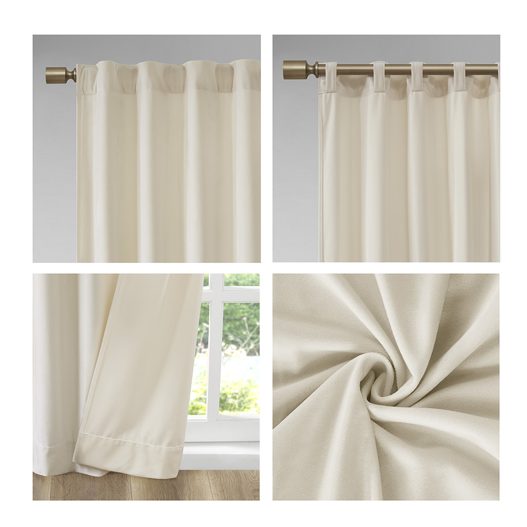 510 Design Colt Room Darkening Poly Velvet Rod Pocket/Back Tab Curtain Panel - Picture 34 of 53