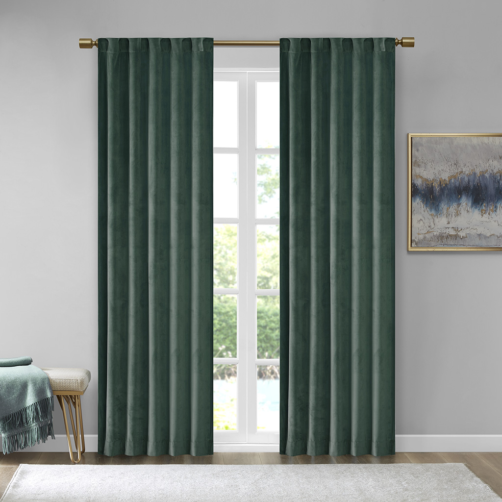 510 Design Colt Room Darkening Poly Velvet Rod Pocket/Back Tab Curtain Panel - Picture 43 of 53