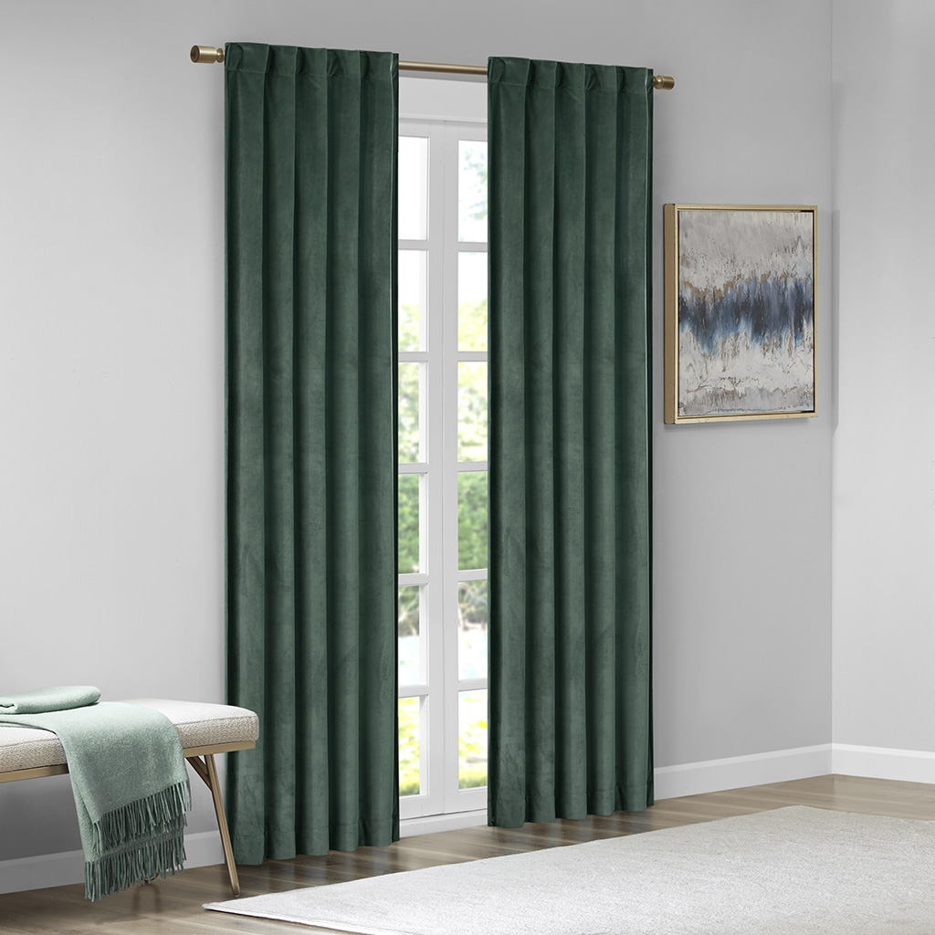 510 Design Colt Room Darkening Poly Velvet Rod Pocket/Back Tab Curtain Panel - Picture 50 of 53