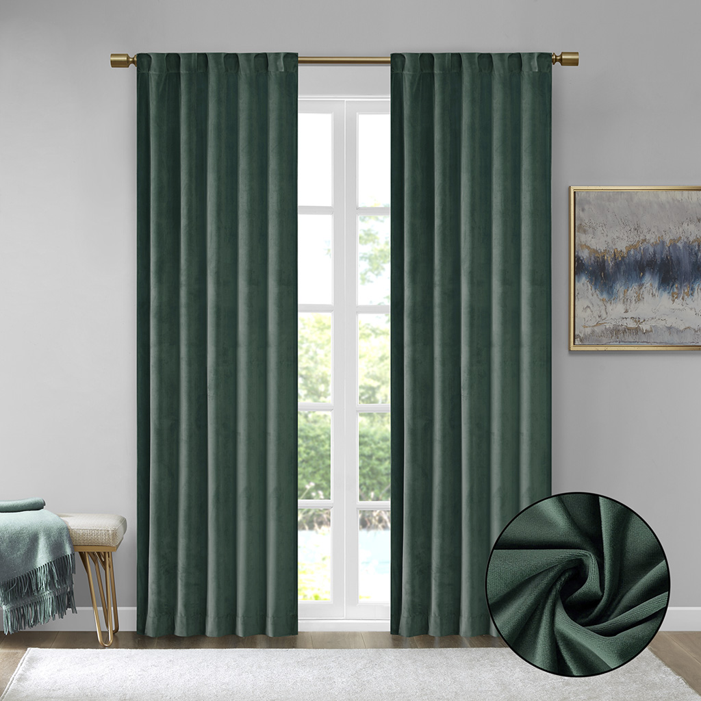 510 Design Colt Room Darkening Poly Velvet Rod Pocket/Back Tab Curtain Panel - Picture 47 of 53