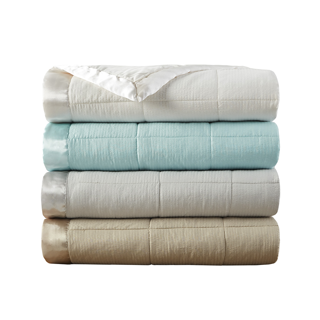 Madison Park Cambria Oversized Down Alternative Blanket with Satin Trim