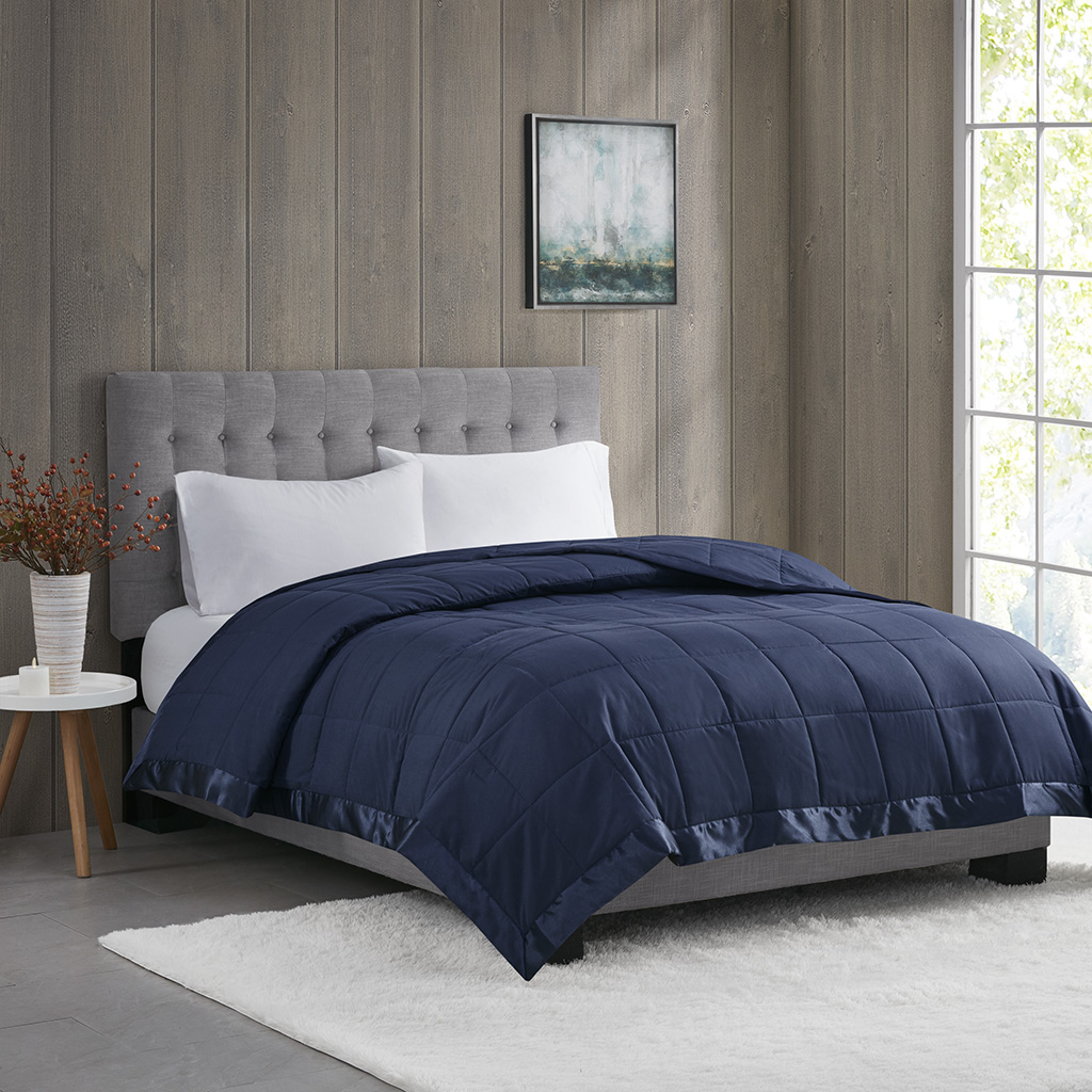 Madison Park Windom Microfiber Down Alternative Blanket - Full/Queen Size, White, All-Season