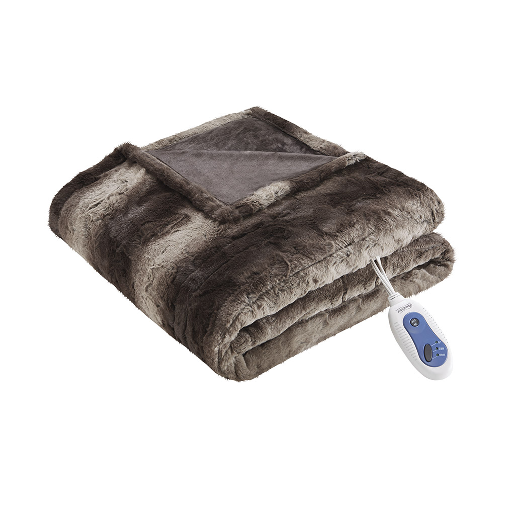 Beautyrest Zuri Oversized Faux Fur Heated Throw 50x70 eBay