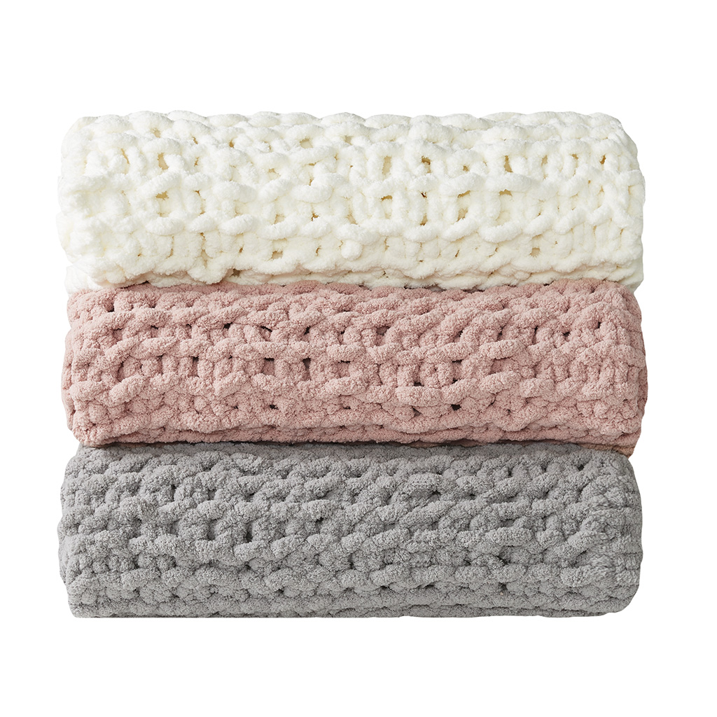 Madison Park Chenille Chunky Knit Throw eBay